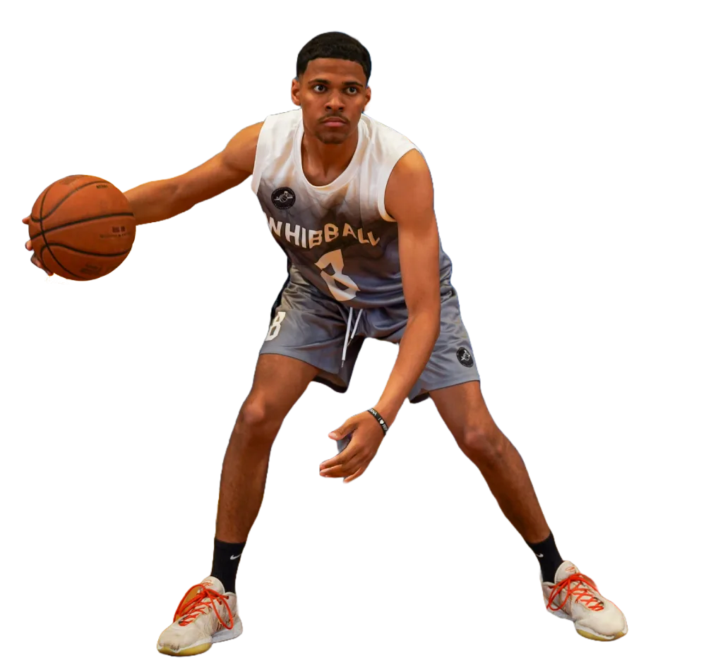 Adult player dribbling the basketball