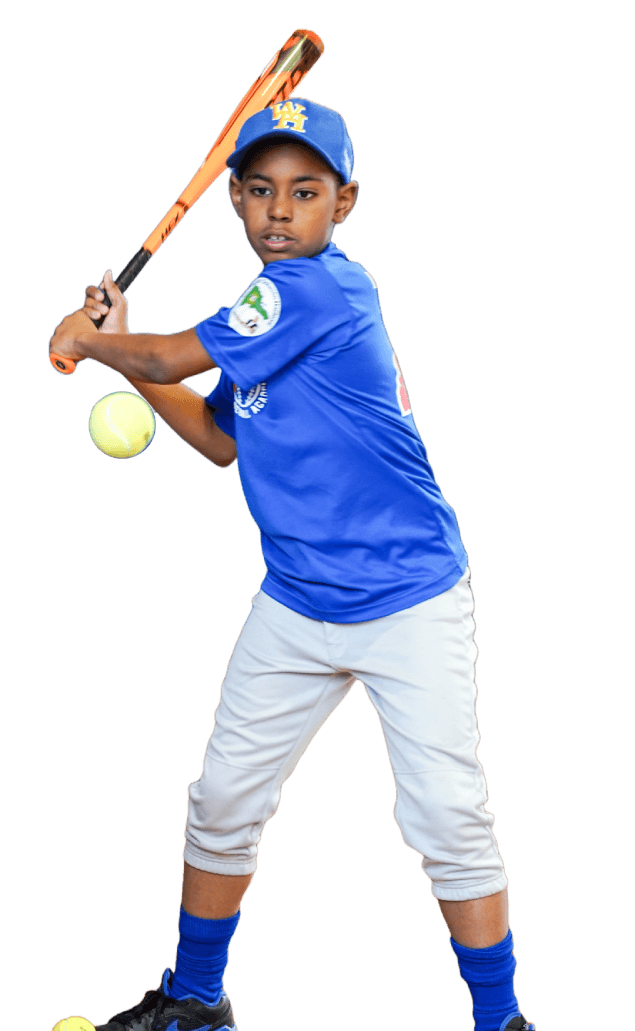 Young baseball player holding a bat